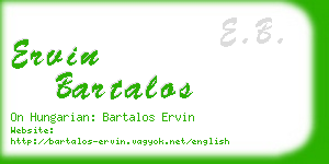 ervin bartalos business card